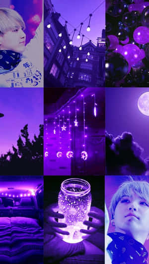 Embrace The Elegance Of Purple Aesthetic Collage Wallpaper