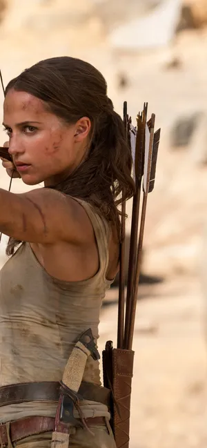 Embrace Your Inner Adventurer With The Iconic Lara Croft Iphone. Wallpaper