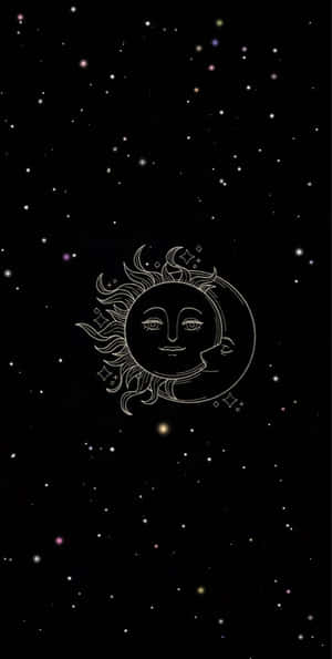 Embracing The Cosmic Balance - Sun And Moon Aesthetic Wallpaper
