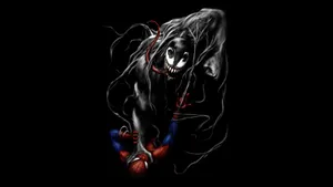 Emerge From The Shadows With Black Venom Wallpaper