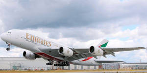Emirates Airbus A380 Take-off Wallpaper
