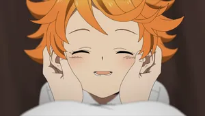 Emma Of The Promised Neverland Stands In A Beautiful Field Of Flowers Wallpaper