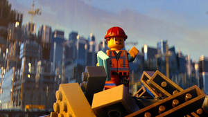 Emmet's Hard At Work - The Lego Movie Wallpaper