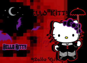 Emo Hello Kitty Half Moon Wallpaper