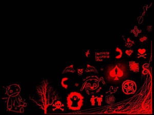 Emo-punk Style Cool Red Design Wallpaper
