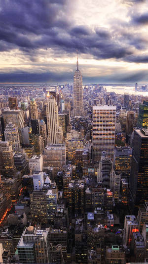 Empire State Building In New York Skyline Iphone Wallpaper