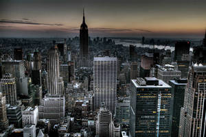 Empire State Buildings Grayscale Photo Wallpaper