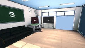 Empty Anime Classroom Wallpaper