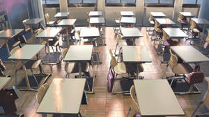 Empty Anime Classroom Wallpaper