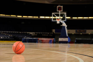 Empty High School Basketball Court Wallpaper