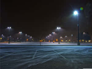 Empty Open Space Parking Lot Wallpaper