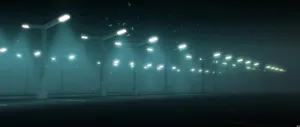 Empty Parking Lot With Street Light Wallpaper