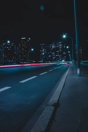 Empty Road At Night Wallpaper