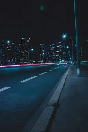 Empty Road At Night Wallpaper