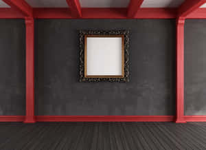 Empty Room With Black Frame Wallpaper