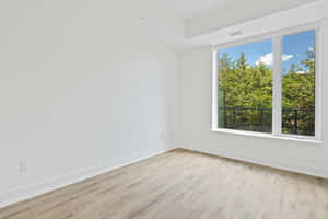 Empty Room With Forest View Wallpaper