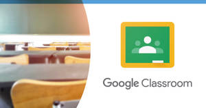 Empty Room With Google Classroom Logo Wallpaper