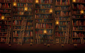 Enchanted Library Artwork Wallpaper