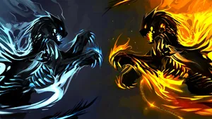 Enchanting And Majestic Dragon Swimming In The Water Wallpaper