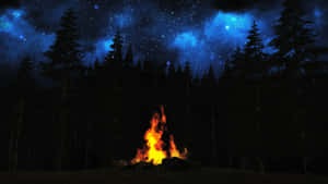 Enchanting Campfire Glowing In The Dark Wallpaper