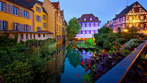 Enchanting_ European_ Waterway_ Twilight Wallpaper