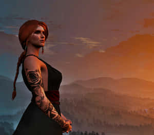 Enchanting Triss Merigold Casting A Magical Spell In The Forest Wallpaper