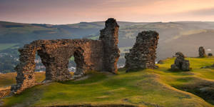 Enchanting View Of Castell Dinas Bran, Wales Wallpaper