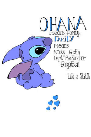 Endearing Lilo And Stitch Ohana Quote Wallpaper