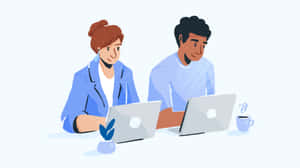 Engaged Customer Service Professionals At Work Wallpaper