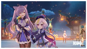 Engaging Image Of Keqing – Genshin Impact Star Wallpaper