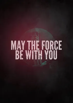 Engaging May The Force Be With You Artwork Featuring Iconic Characters Wallpaper