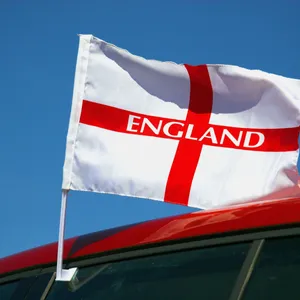 England Flag On Window Car Wallpaper