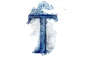 Enigmatic Blue Smoke Letter T Wallpaper