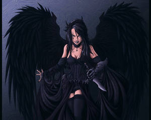 Enigmatic Dark Angel In Mystical Splendor Wallpaper