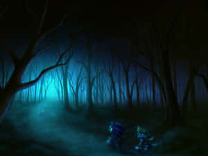 Enigmatic Dark Teal Abstract Wallpaper