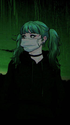 Enigmatic Green Hair Girl | Aesthetic Profile Wallpaper