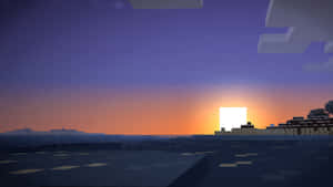 Enjoy A Beautiful Minecraft Sunset Wallpaper
