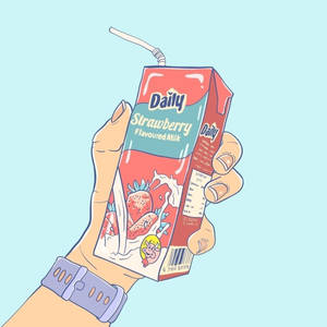 Enjoy A Glass Of Delicious Strawberry Milk! Wallpaper