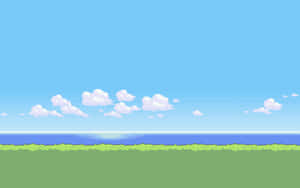 Enjoy The Beauty Of A Pixelated Beach Wallpaper