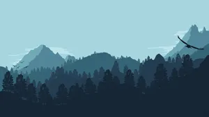 Enjoy The Beauty Of A Sunset Over A Minimalist Mountain Wallpaper