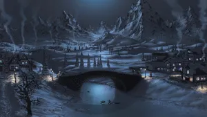 Enjoy The Beauty Of A Winter Night Wallpaper