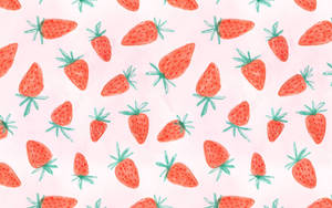 Enjoy The Freshness Of Summer With This Delicious Strawberry Aesthetic. Wallpaper