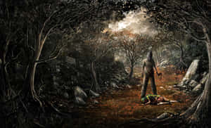 Enjoy The Tranquility Of The Forest At Night Wallpaper