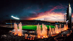 Enjoy The Water Show In Kauffman Stadium In Kansas City, Missouri Wallpaper