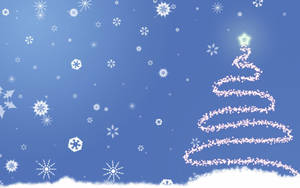 Enjoy Winter's Beauty With This Picture Of A Blue Christmas. Wallpaper