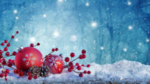 Enjoying A Cozy Christmas Night At Home Wallpaper