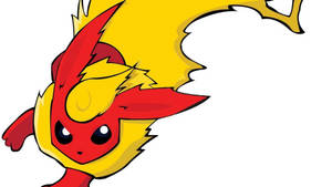 Enraged Flareon - A Fiery Pokemon On White Background Wallpaper