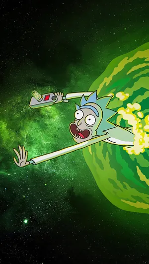 Enter The World Of Rick And Morty With A Portal Wallpaper
