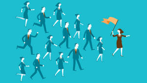 Enterprise Boss Leading Subordinates Wallpaper