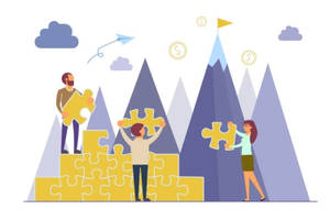 Enterprise Teamwork Graphic Art Wallpaper